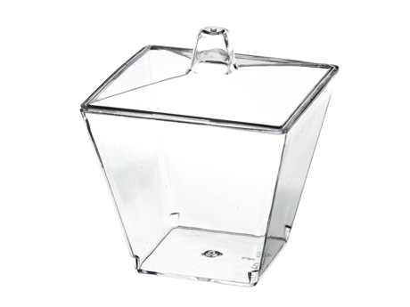 Verrine cristal carrée avec couvercle